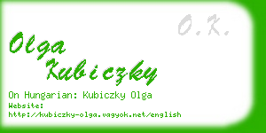 olga kubiczky business card